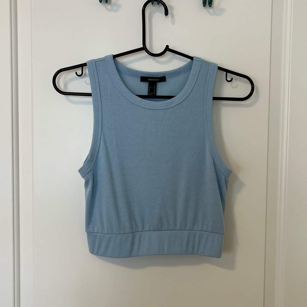 Forever 21 Baby Blue Crop Tank